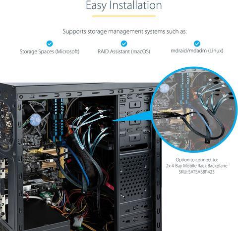 Image du produit StarTech .com Contrôleur SATA PCIe 8 ports