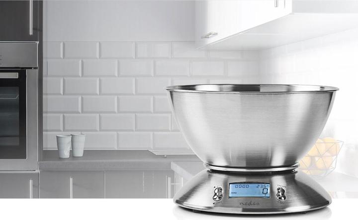 Immagine prodotto Nedis Bilancia da cucina digitale - LCD illuminato - Sensore di temperatura - Timer di allarme - Sc...