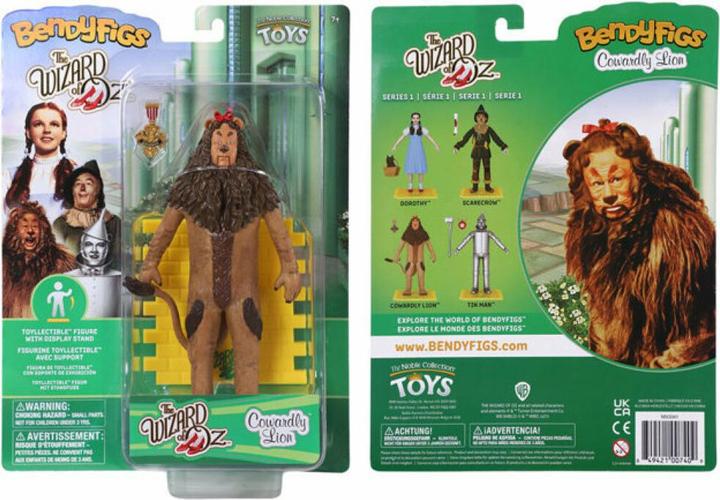 Actual product image Noble Collection Le Magicien d'Oz figurine flexible Bendyfigs Cowardly Lion (with his Badge of Courage) 19 cm