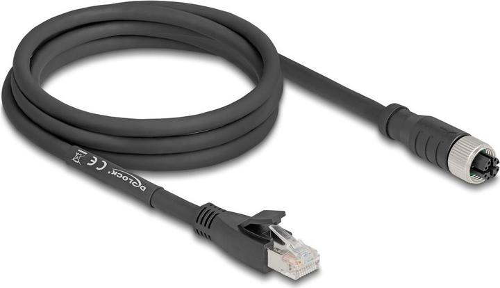 Immagine prodotto Delock Cavo M12 con codice X da presa a 8 pin a spina RJ45 Cat. (S/FTP, CAT5e, 2 m)