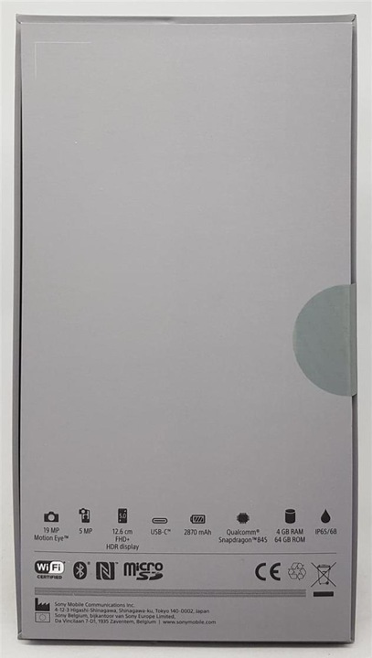 Actual product image Sony Xperia XZ2 Compact EU (64 GB, White Silver, 5", Hybrid Dual SIM, 19 Mpx, 4G)