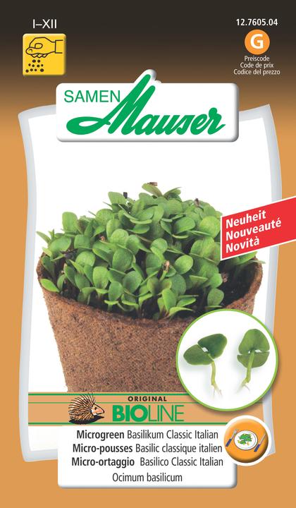 Produktbild Samen Mauser Microgreen Basilikum Classic Italian (Kräutersamen)