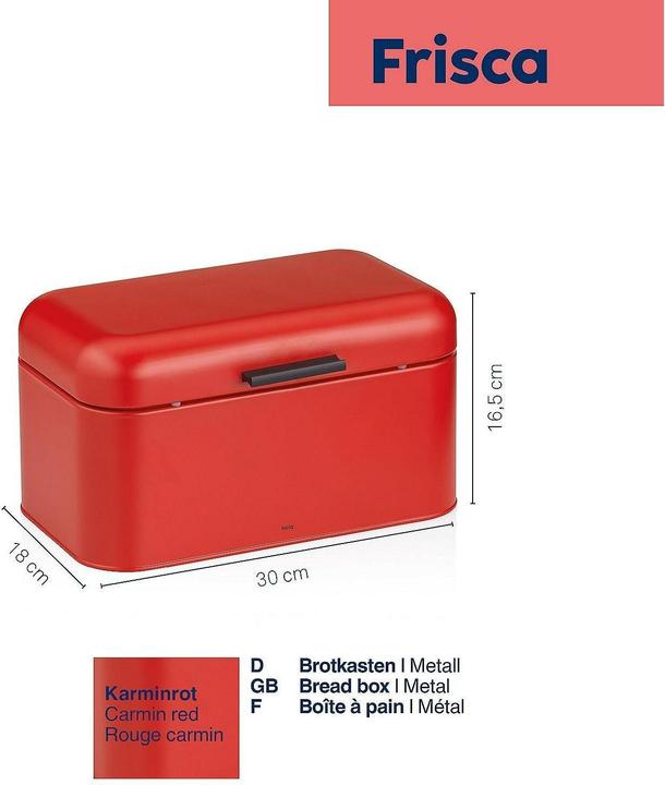 Actual product image Kela Bread box Frisca carmin red