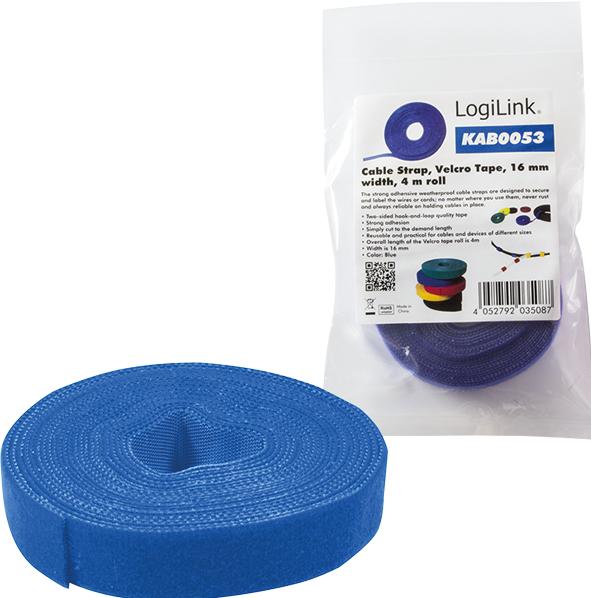Productafbeelding LogiLink Rol klittenband, 16mmx4m (16 mm)