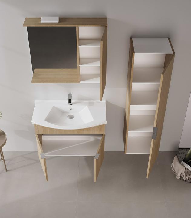 Produktbild Homitis Purus 80 Bathroom Cabinet With Sink & Mirror Set (2 Pieces)
