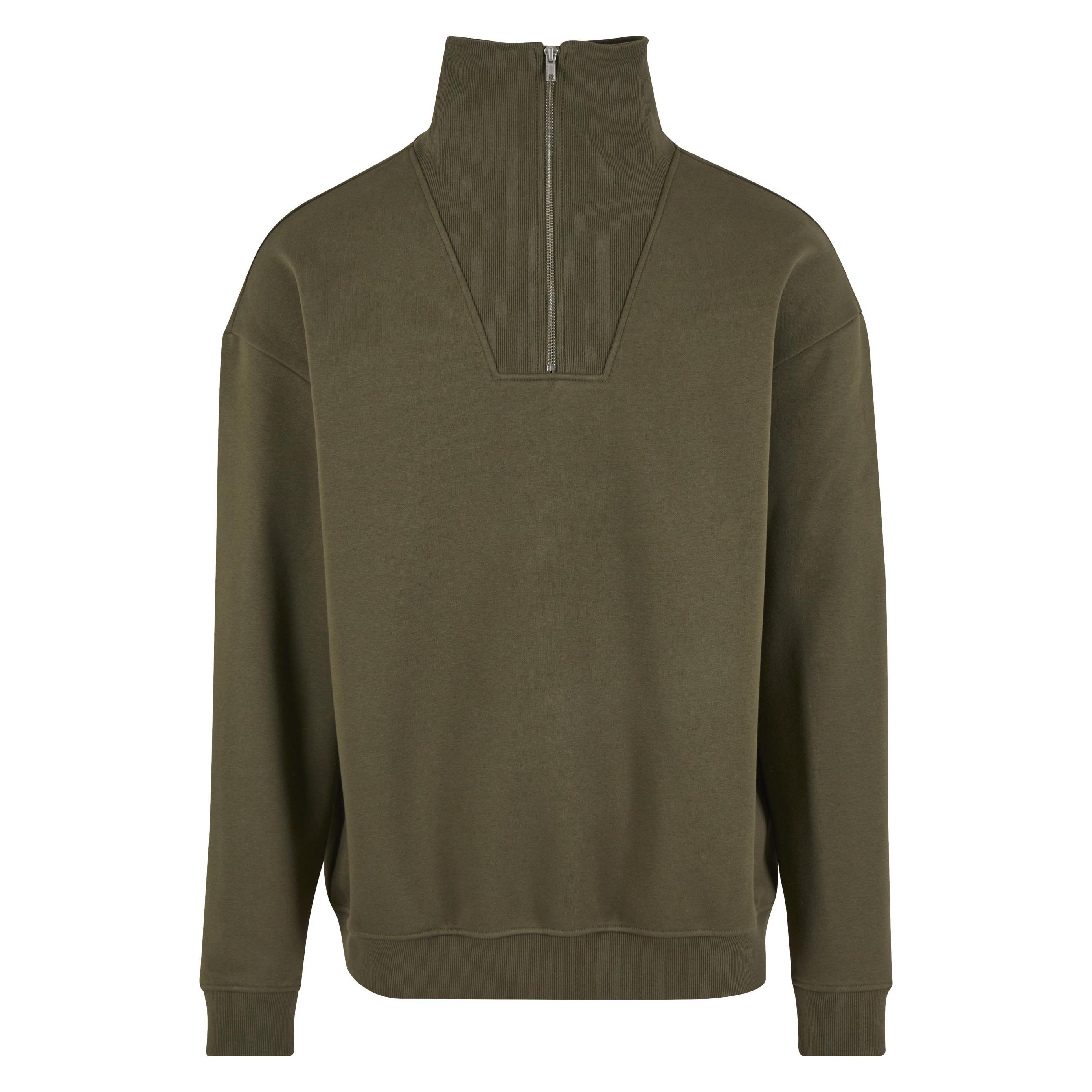 Urban Classics, Herren, Pullover, Cut&Sew Troyer - 193373, Grün, (4XL)