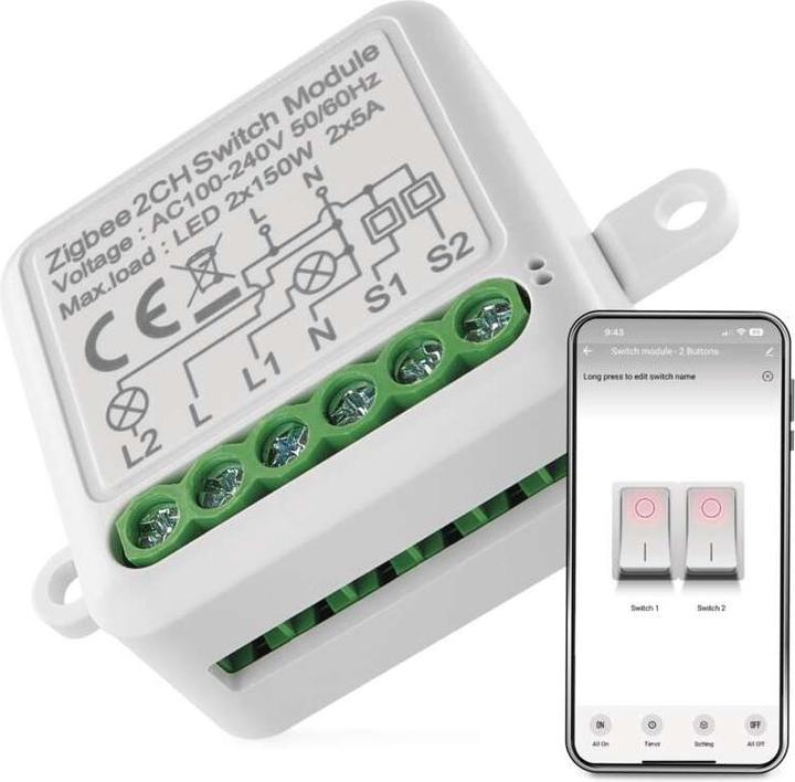 Produktbild Emos GoSmart Schaltermodul IP-2102SZ, ZigBee, 2-Kanal (Schaltaktor)