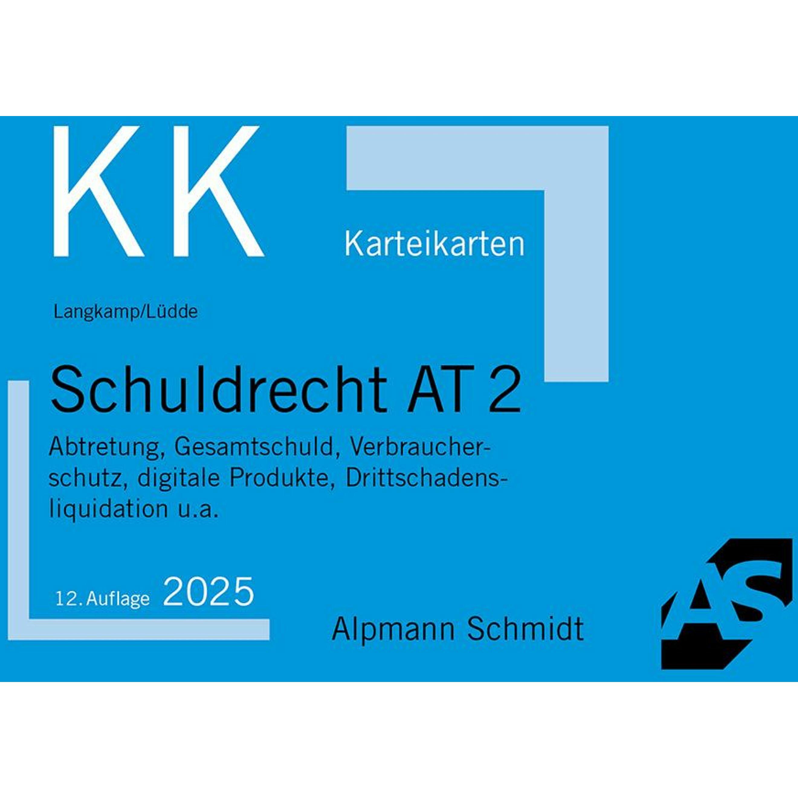 Karteikarten Schuldrecht AT 2, Fachbücher von Tobias Langkamp, Jan Stefan Lüdde