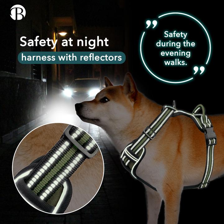 Produktbild Bluzelle Hundegeschirr Kleine Hunde, - XS, mit Griff & Tasche, Reflektor Anti-Zug (XS, Hund, Spazieren)