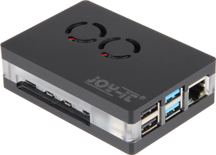 Actual product image Joy-it Acrylic case with fan for Raspberry Pi 4