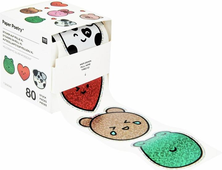 Image du produit Rico Design Sticker Chingu, Tiere FSC MIX, 80 Stk/Rolle, holografisch