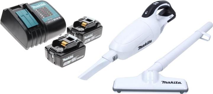 Produktbild Makita DCL 181 FRT W Akku Staubsauger 18 V Weiss + 2x Akku 5,0 Ah + Ladegerät