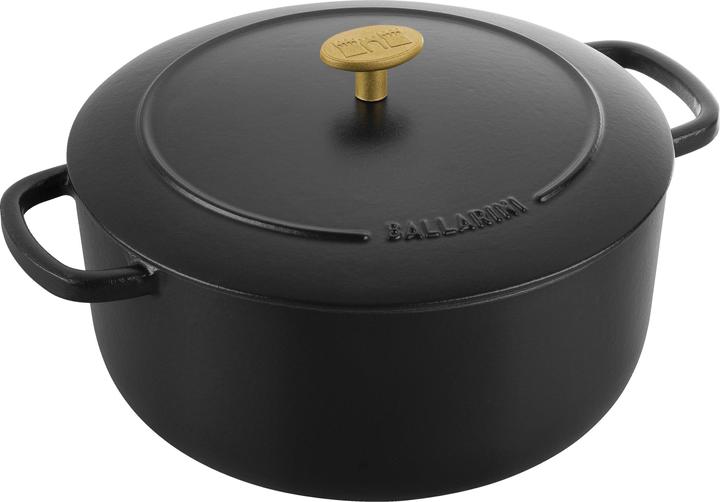 Produktbild Ballarini BELLAMONTE runder Gusseisentopf 75003-542-0 - 5 5 ltr schwarz (26 cm, Bräter + Schmortopf, Gusseisen)