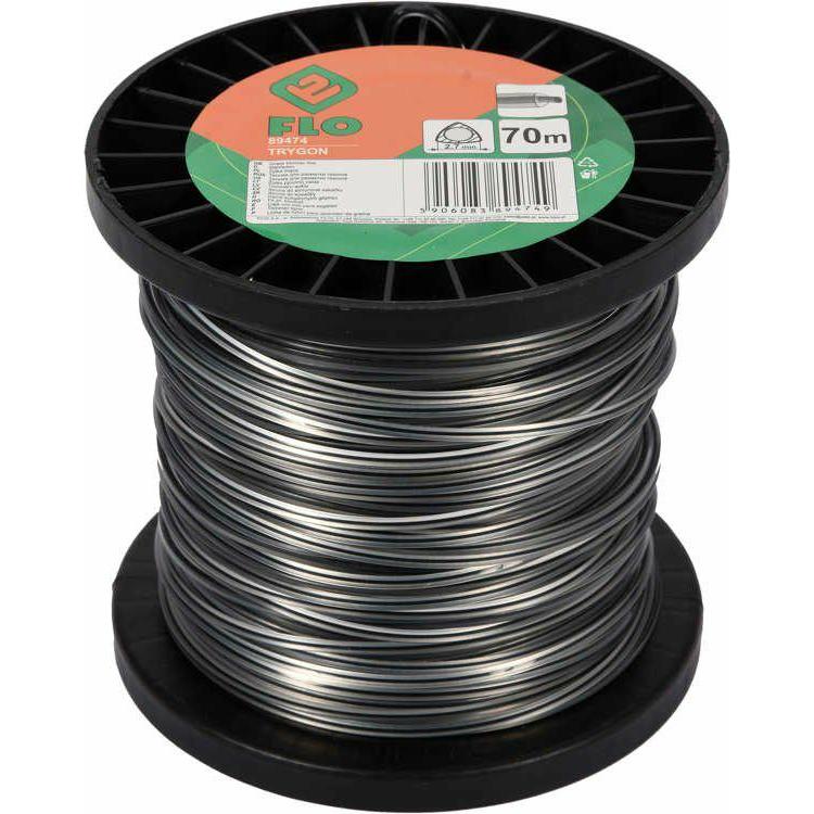 Toya, Accessori per macchinari da giardino, LINEA TRIMMER DELL'ERBA 2,7MMx70M TRIGON (Pioniere delle erbacce, Lenza per tagliabordi + rocchetto di len