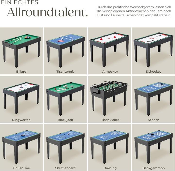 Actual product image tectake Multifunctional games table SirGameALot, 15in1, with accessories
