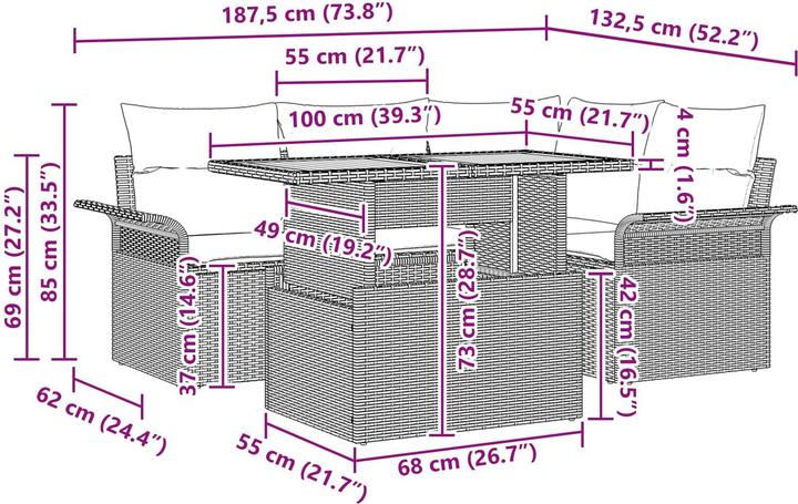 Produktbild vidaXL Garten-Sofa
