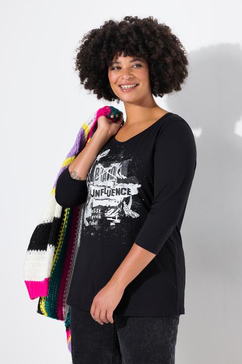 Produktbild Angel of Style T-Shirt, Classic Fit, Collagen-Druck, 3/4-Ärmel (48)