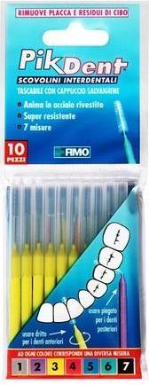 Image du produit Pikdent Brosses interdentaires avec noyau en acier revêtu et poils en Tynex Taille 3 Jaune 0.6mm Cylindrica (1 x)