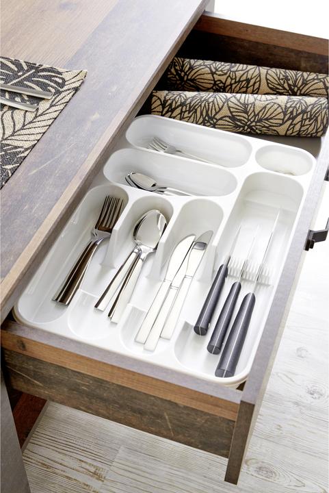 Image du produit Plast team Range-couverts, 7 compartiments, blanc