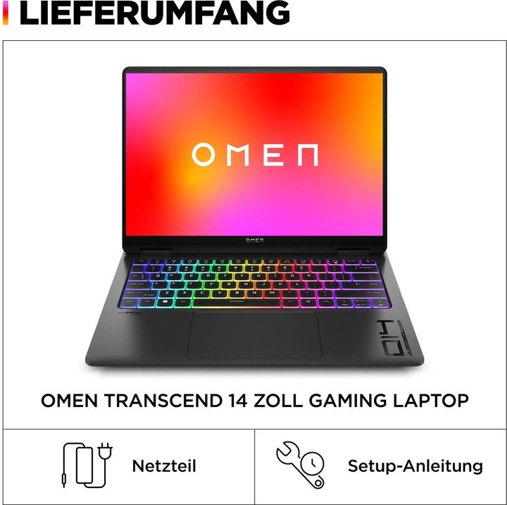 Immagine prodotto HP Omen Transcend 14-fb0175ng (14", Intel Core Ultra 7 155H, 16 GB, 1000 GB, DE)