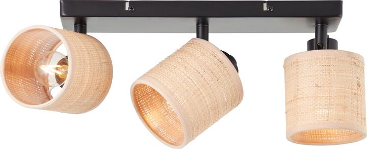 Produktbild Brilliant Raffy Spotbalken 3flg natur/schwarz (E14)
