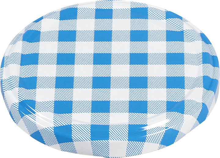 No Name Draaideksel sterilisatiebestendig Ø82mm blauw/wit geblokt (10 Pcs., 1 l)