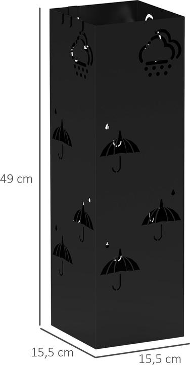 Image du produit Homcom Schirmhalter Stahl Schwarz (15,5 x 15,5 x 49 cm)