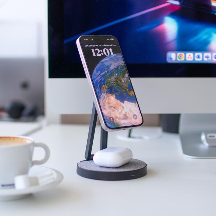 Produktbild Xlayer Magfix Pro 2 In 1 Kabelloses Ladegerät 15W Schwarz (15 W)