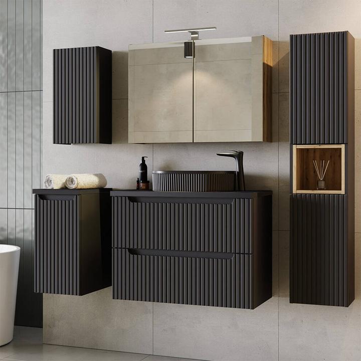 Produktbild En.Casa Waschtisch Skelbolu 100x60x40 cm Schwarz