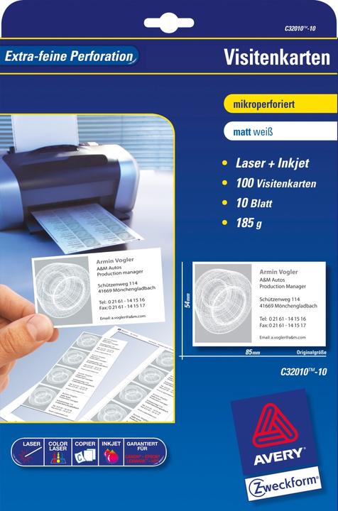 Actual product image Avery Classic (185 g/m², 10 x, A4)