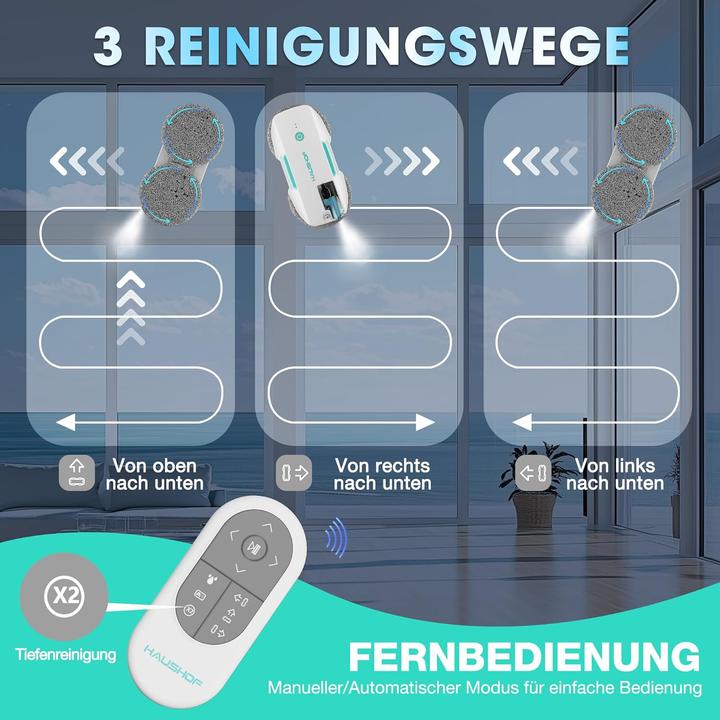 Actual product image Haushof Fensterputzroboter HH24048 mit Sprühfunktion & Fernbedienung