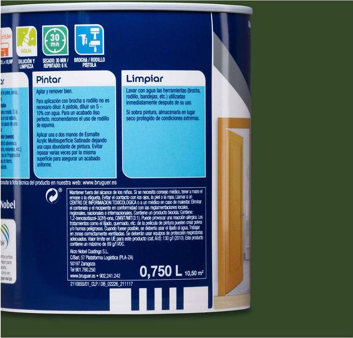 Actual product image Bruguer Acrylic SAT Green Galicia (750 ml)