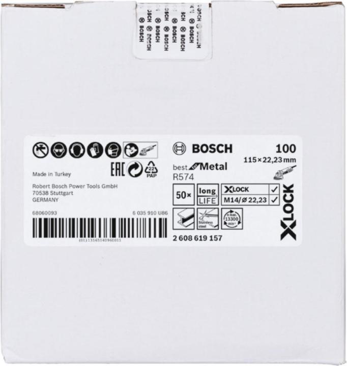 Produktbild Bosch Professional Zubehör PRO R574 X-Lock Fiberscheibe, 115 mm, G100 (100)