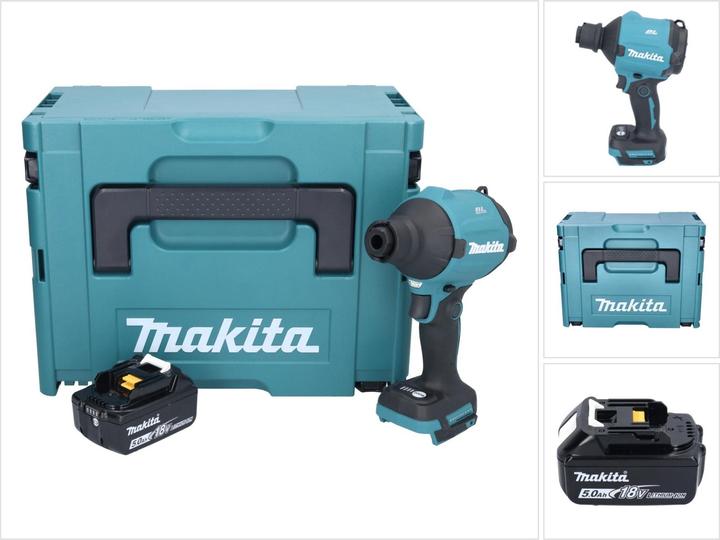 Image du produit Makita DAS 180 T1J Souffleur sans fil 18 V Brushless + 1x batterie 5,0 Ah + Makpac - sans chargeur (Fonctionnement sur batterie, Souffleur de feuilles)