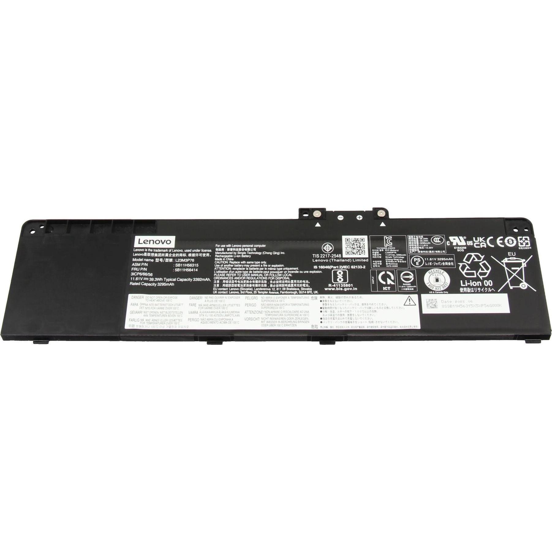 Lenovo 5B11H56413 (3 Zellen, 3390 mAh), Notebook Akku