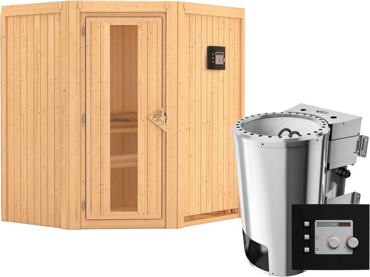 Insulated wooden door with insulating glass