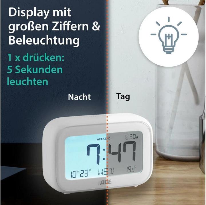 Actual product image ADE Digital alarm clock with temperature display
