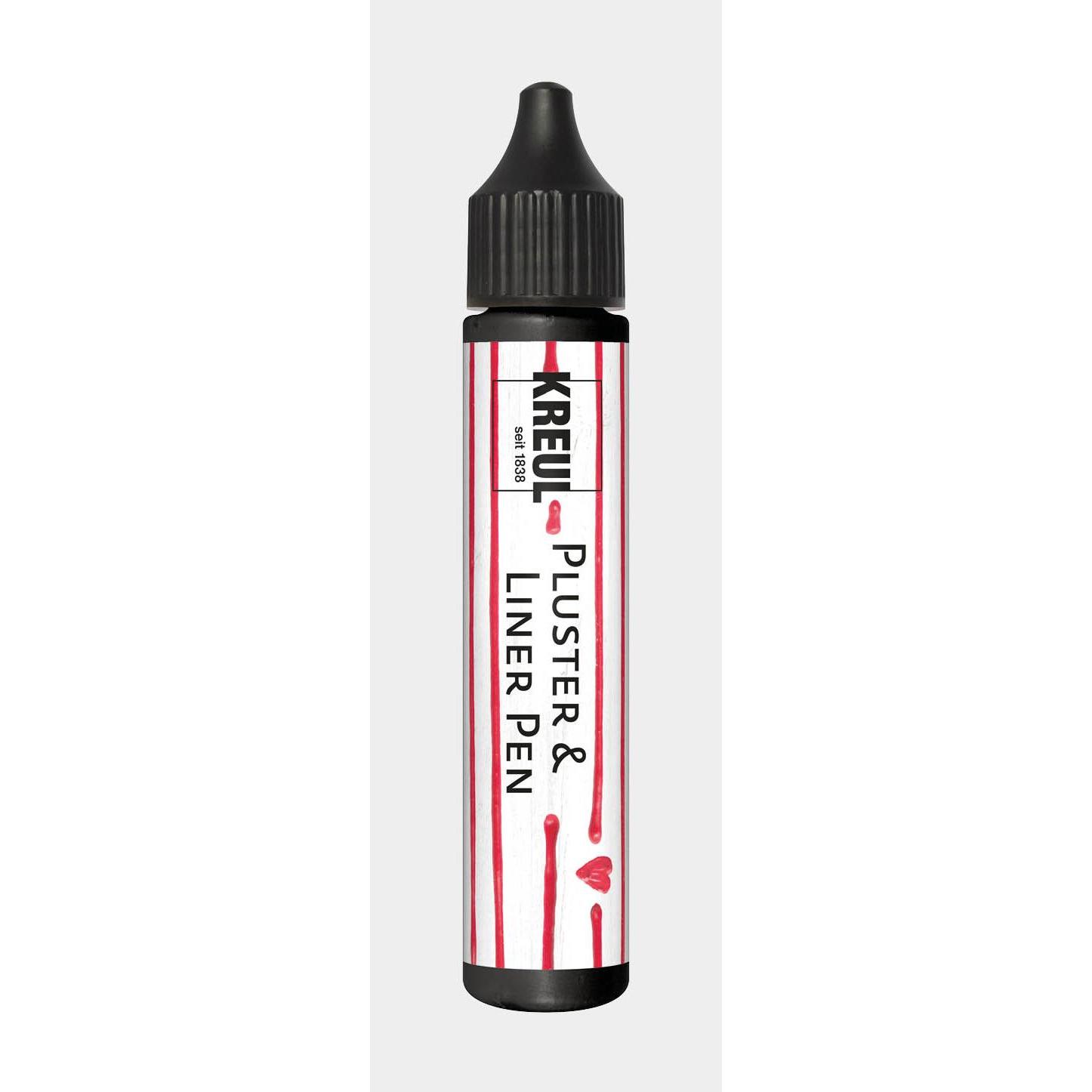 Kreul, Künstlerfarbe + Bastelfarbe, Pluster & LinerPen, 29 ml (Schwarz, 29 ml)