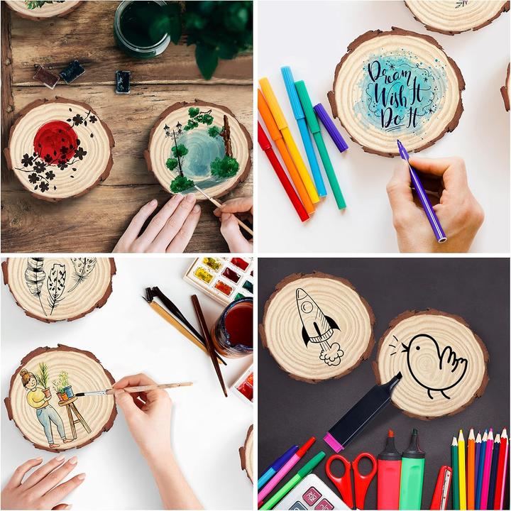 Image du produit Kurtzy 20 Stück Deko Holzscheiben