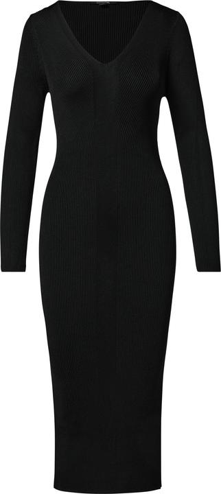 Actual product image Comma Kleid Geripptes Slim-Fit-Kleid mit V-Ausschnitt (46)