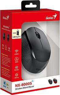 Actual product image Genius NX-8000S Type-C black / wireless mouse / optical / 1200 dpi / USB-C dongle (Wireless)