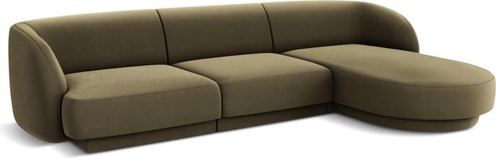 Image du produit Micadoni Canapé D'Angle Droit Velours, "Miley", 4 Places, 255x156x70Fabriqué en Europe (Canapé d'angle)