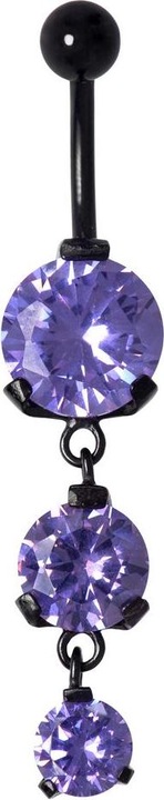 Produktbild Bijouteria Bauchpiercing (Chirurgenstahl 316L, PVD Beschichtung (schwarz), Zirkonia)