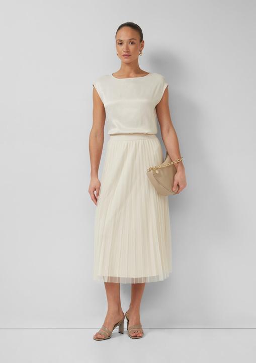 Produktbild s.Oliver Rock Plissierter Midi-Meshrock mit Jerseyfutter (48)