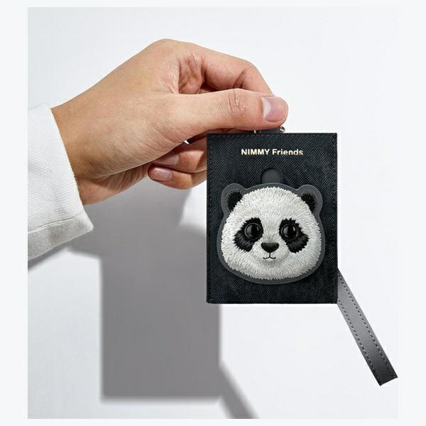 Actual product image iLike Nimmy card wallet black Glasses Panda