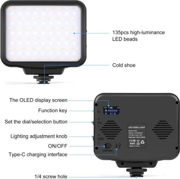 Actual product image Puluz LED RGB video light (2500-9900K + RGB) (Video light)