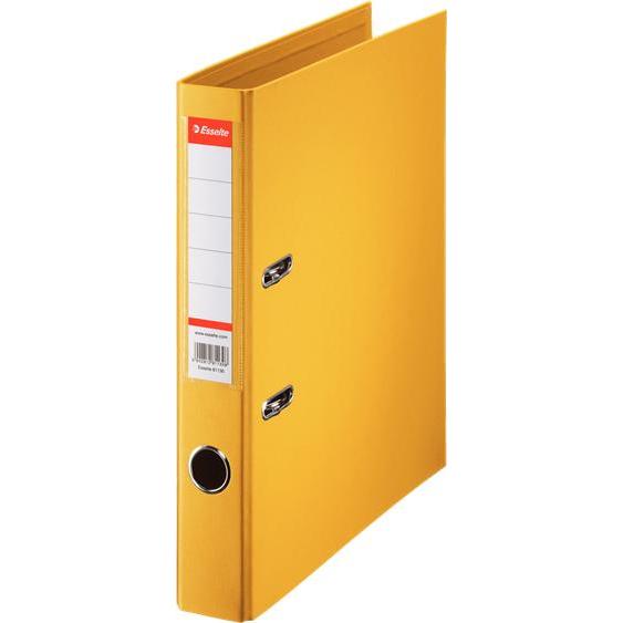 Dymo, Ordner, Plastik-Ordner Standard, DIN A4, 50 mm, gelb Einband innen und aussen mit PP-Folie kaschiert (A4, 50 mm, 1...