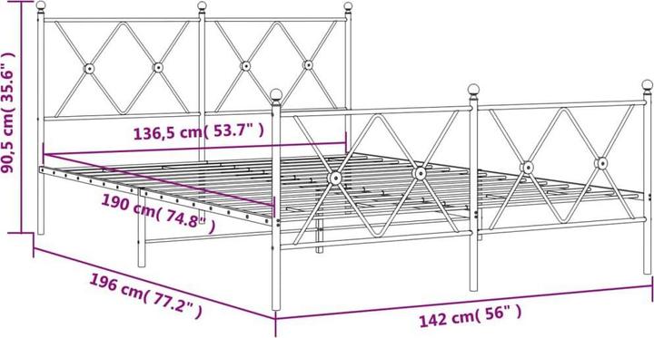 Produktbild vidaXL Bettgestell (137 x 190 cm)
