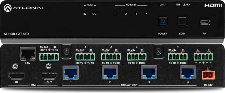 Atlona 4K/60 HDR 4:4:4 Distribution Amp. HDMI HDBT 4-Out Ex.