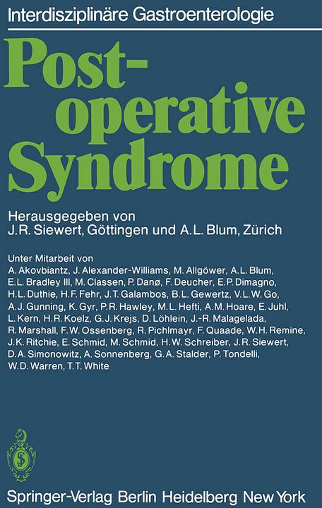 Produktbild Postoperative Syndrome (Deutsch, A. Akovbiantz, 1980)